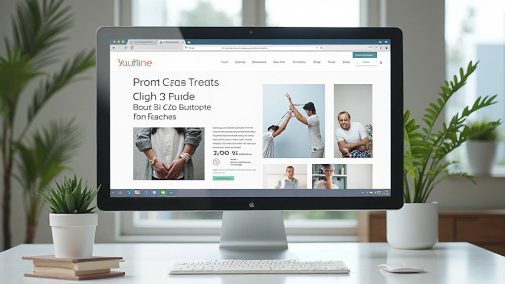 Computer monitor showing case study layout with sections for challenge approach solution and results clearly labeled and organized