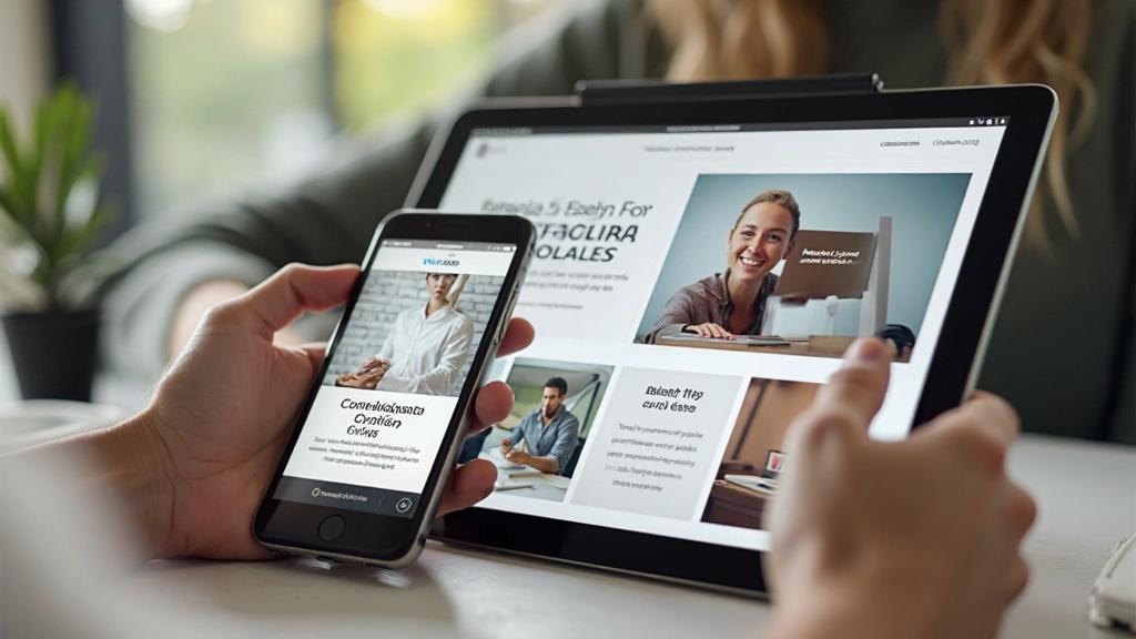 Mobile phone and tablet displaying responsive portfolio design