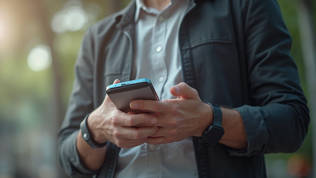 Mobile phone screen showing a clean, simple portfolio homepage with large readable text and properly sized touch targets